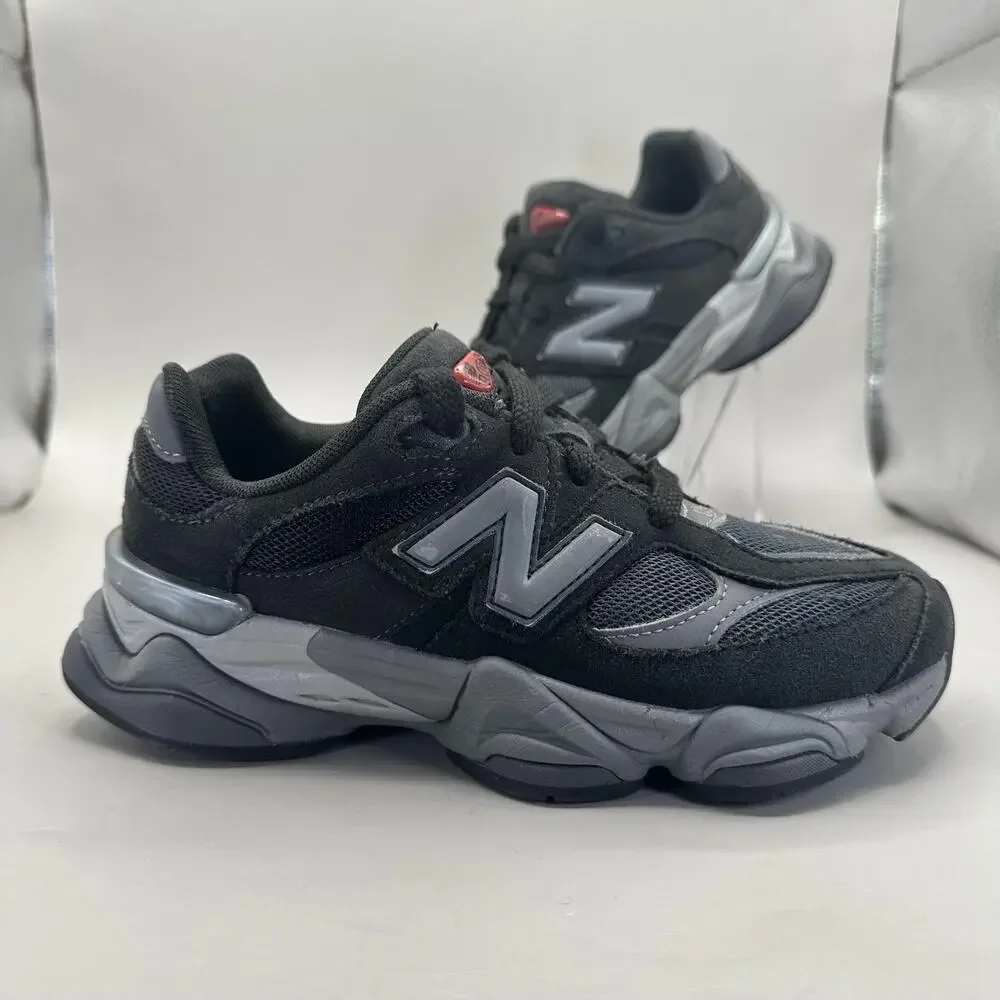 New Balance 9060 Shoes Youth Size 3 Black Suede Running Sneakers GCN9060BK
